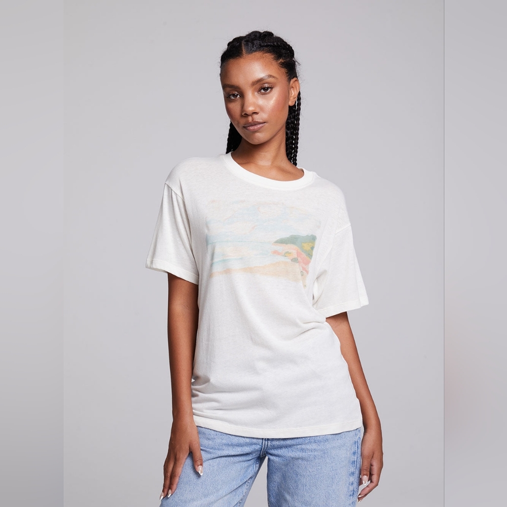 NWT Chaser Lennox Tee Gardenia Sz S